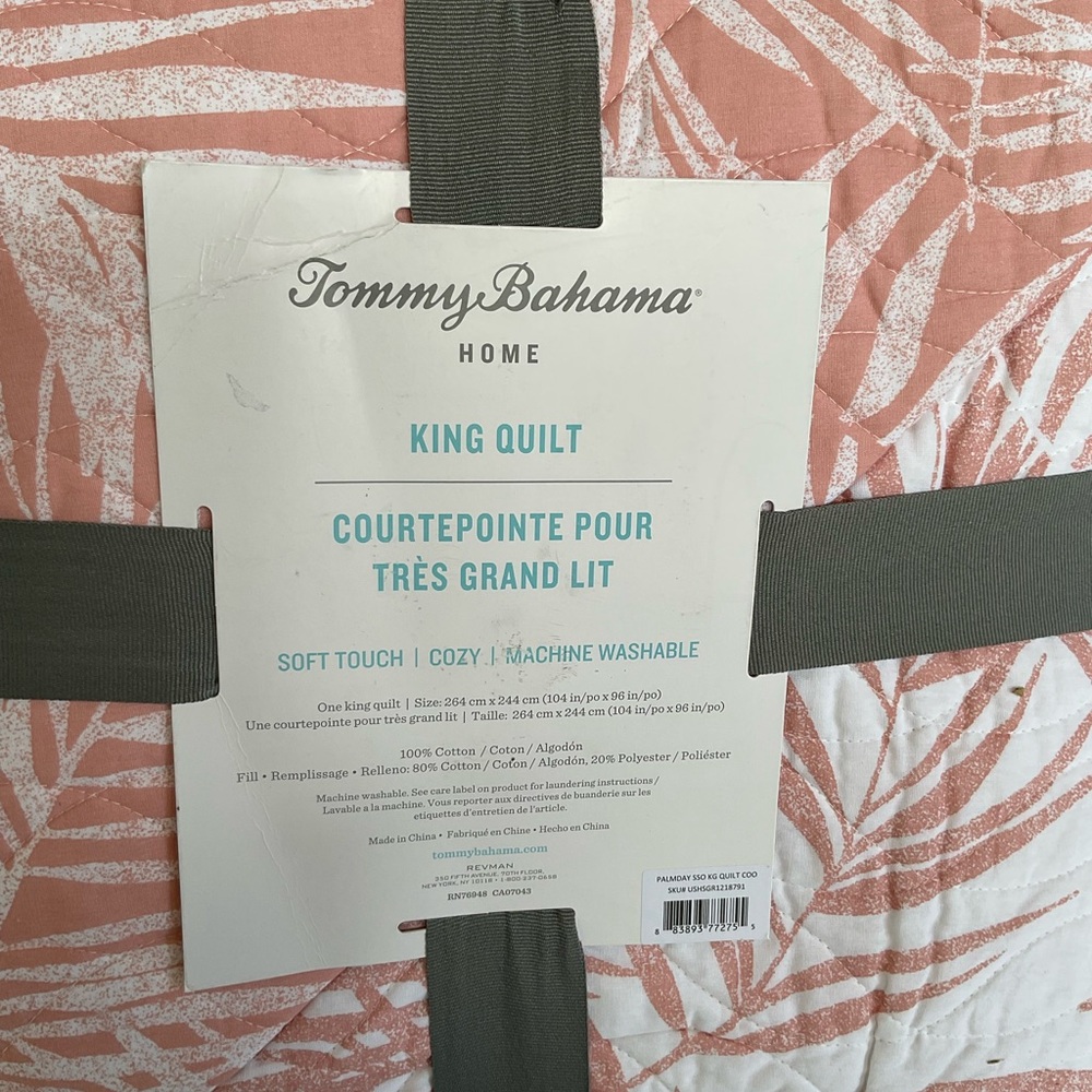 New Tommy Bahama Quilt King